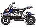 Rosso Motors Kids ATV Kids Quad 4 Wheeler Ride On with 500W 36V Battery Electric Power Lights in Blue Motorcycle for Boys, Disc Brake System for Child Safety