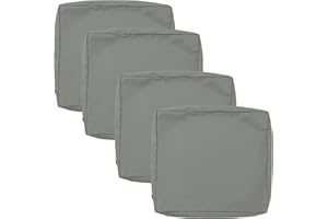 idee-home Patio Cushion Covers Replacement, Outdoor Cushion Covers Slipcovers for Patio Furniture, Couch Seat Cushions Cover with Zipper, Sunbrella Waterproof Slip Covers Outside (Set of 6, 22x24 in)