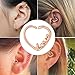 OUFER Body Jewelry 16Gauge Heart Shape With Love CZ Left Closure Daith Cartilage Tragus Earring, 16G=1.2mm (Rose Gold)