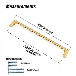 Shining Golden Cabinet Pull Modern Minimalist Style