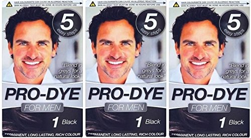 Glamorize Pro-Dye For Men (3 Pack) (Black (Shade 1))
