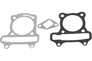 Glixal GY6 100cc 50mm Cylinder Gasket Set 139QMB 139QMA Based Engine Scooter Moped ATV - Cylinder Head and Base Gaskets,Tensioner Gasket