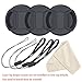 waka Camera Lens Cap, [3 Pack] 49mm Snap-On Lens Cap, Camera Lens Protection Cover with Lens Cap Keeper & Microfiber Cleaning Cloth for Nikon, Canon, Sony & Other DSLR Cameras