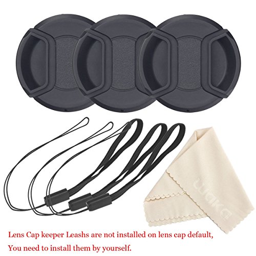 waka Unique Design Lens Cap Bundle, 3 Pcs 52mm Center Pinch Lens Cap