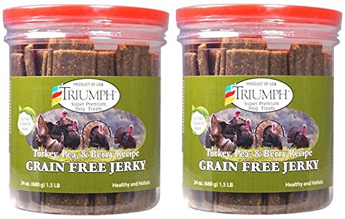 Triumph Dog Turkey, Pea, & Berry Grain Free Jerky, 2 Pack(24 oz) RCVNM
