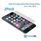 gizmomix [2PACK] Lifeproof Nuud Tempered Glass (R50) ShatterProof Screen Protector for iPhone 6+ 6s+ 7+ Plus Case nüüd Inc