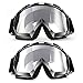 Carperipher Ski Goggles Snowboard Goggles Motorcycle Goggles Helmet Compatible Motorbike Motocross Dirt Bike Cycling ATV Racing Safety Goggles, 2 Pack (Black Frame Clear Len)