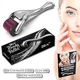 Microneedle Derma Roller with Protective Kit and Ebook :: New 2019 Model :: Stainless Steel 0.25mm Microneedles :: 540 Exfoliating Needles :: Micro Roller for Face ::"Deep Purple" Beauty Roller