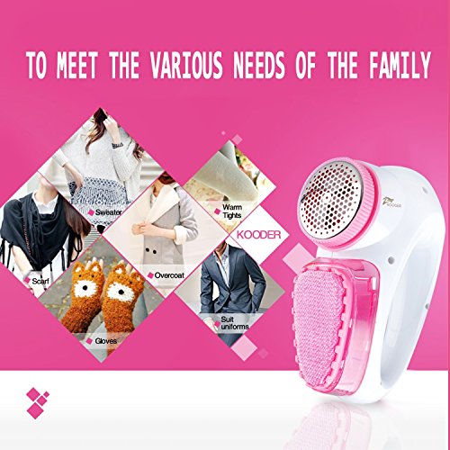 KOODER Multifunctional Rechargeable Fabric Shaver, Lint Remover, Combines Both Shaving and Brushing Function