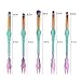 AprFairy 2017 Mermaid Makeup Brushes Set 10pcs with Pink Plaid Makeup Bag Ultra-soft Bristles Face Foundation Beauty Tools Blush Concealer Contouring Make Up Brush Kit - Green Pink Gradient
