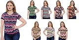 Enimay® Women's Plus Size Colored Patterned Blouse Shirt Casual Stretch Top