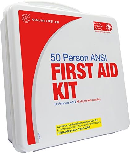 Genuine First Aid 50 Person 2009 Ansi Weatherproof Plastic First Aid Kit, 1.8 Pound