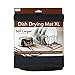 Kitchen Basics Dish Drying Mat XL for Kitchen, Absorbent, Reversible Microfiber Dish Mat, 18 Inch x 24 Inch, Black