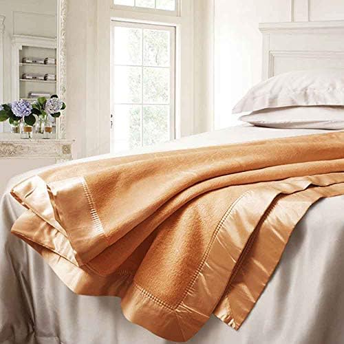 ElleSilk Pure Silk Blanket, Silk Bed Blanket, 100% Pure Mulberry Silk, Naturally Breathable, Hypoallergenic, Camel, Queen Size
