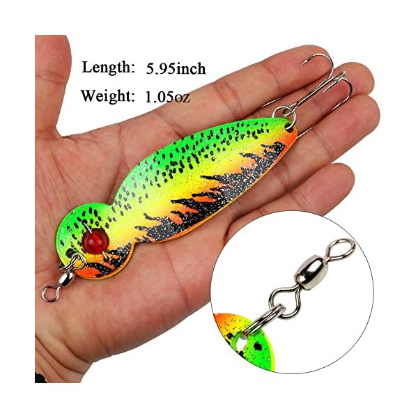 YONGZHI-589inch-Metal-Fishing-Spoons-LuresSaltwater-Hard-Spinners-Casting-Sinking-Lures-for-Northern-Pike-Salmon-Walleye-and-Largemouth-BassPack-of-4