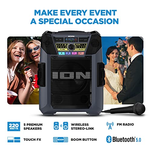 ION Block Rocker XL Portable Bluetooth Outdoor Party Speaker, 220W