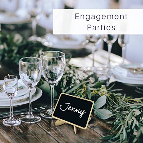 18 Premium Mini Chalkboard Signs - Lovely Wedding Signs for Wedding Table Decorations - Reusable Small Chalkboard Signs - Best Chalkboard Labels for Party Food Signs, Name Cards, Buffet & Catering - Thumbnail 3