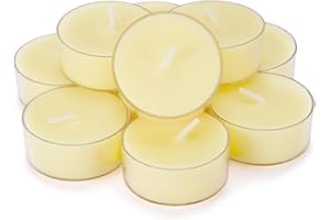 DEYBBY Natural Citronella Tea Light Candles, Tiny Soy Wax Aromatherapy Citronella Tealights Set of 12-4 Hours Burning - Great Gift for Summer Outdoors Indoors Home Garden Patio Balcony