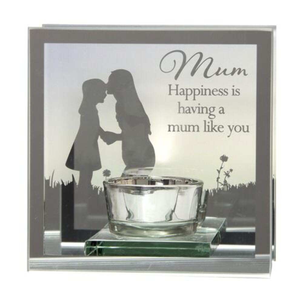 Mum 'Happiness is having a mum like you' Reflections from the Heart Mirrored Tea Light 61570