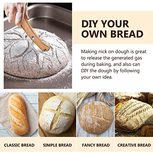 UPKOCH Bread Lame with Wooden Handle, Bread Bakers Lame Slashing Tool