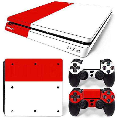 red and white ps4 controller
