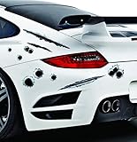 IFfree 2 Pack Bullet Scratch Holes Self-Adhesive Decal Kit DIY Fake Bullet Holes Scratch Joke Prank Removable Stickers Decals for Cars