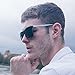 Sunglasses for Men-wearpro Polarized Vintage Men`s Sun Glasses WP1003 (Black/Gun) (Black gun)