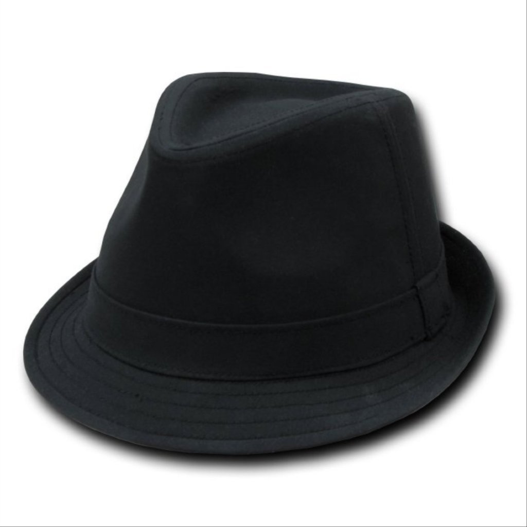 Black, Large//XL DECKY Basic Cotton Fashion Fedora