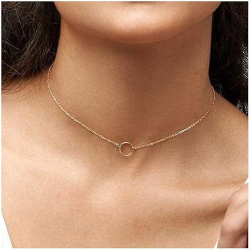 Gold Circle Choker Necklace on Sale, 57 