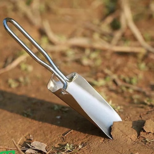 JMAF Stainless Steel Folding Trowel Great for Light Gardening and Camping, Comes in a Holster