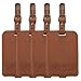 Galopar PU Leather Luggage Tags Handbag Suitcase ID Labels Travel Accessories Tag ID (Khaki 4 Pack)