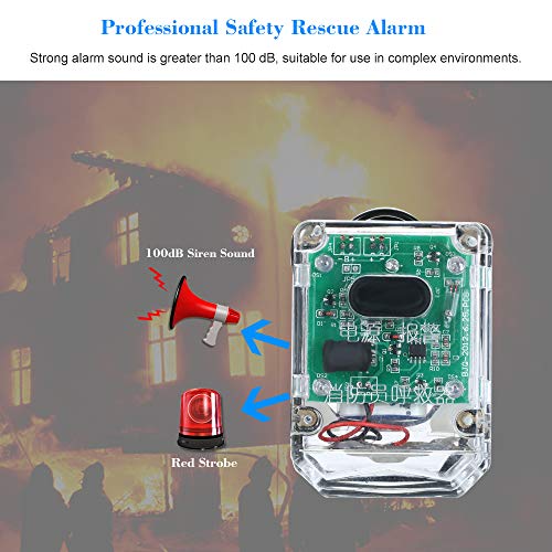 OWSOO 100dB Loud Alarm Professional Safety Rescue Alarm 1500M Visible LED Light Shock-Proof Waterproof Explosion-Proof for Fire Rescue Collapse Explosion Rescue Fireman Equipment, Rechargeable