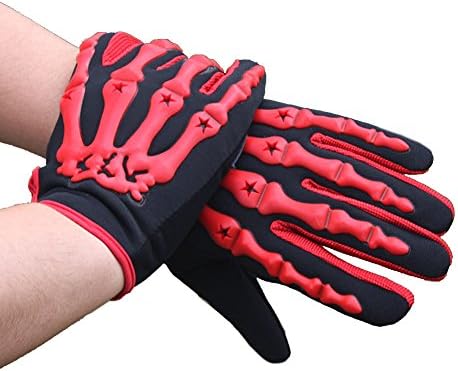 Men's Cycling Gloves Skeleton Sports Mountain Bike Riding Nonslip Gloves Full Fingers Lifting Fitness Climbing