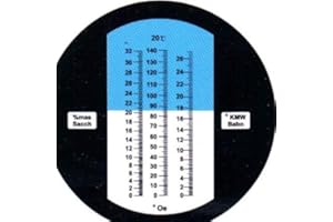 B BUBBLEFIN Brix Refractometer with ATC Automatic Temperature Compensation (0-32 Brix) Triple Scales Beer, Wine, Juice HomeBrew Hydrometer 3 scales