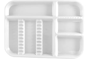 LA MIERE Dental Instrument Divided Tray, Autoclavable Divided Setup Tray, Divided Separate B-Lok Divided Tray, Size B (Ritter) - Plastic, 13-3/8" x 9-5/8" x 7/8" (1, White)