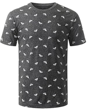 Mens Hipster Hip Hop Casual Crewneck Short Sleeve Pocket T-Shirt