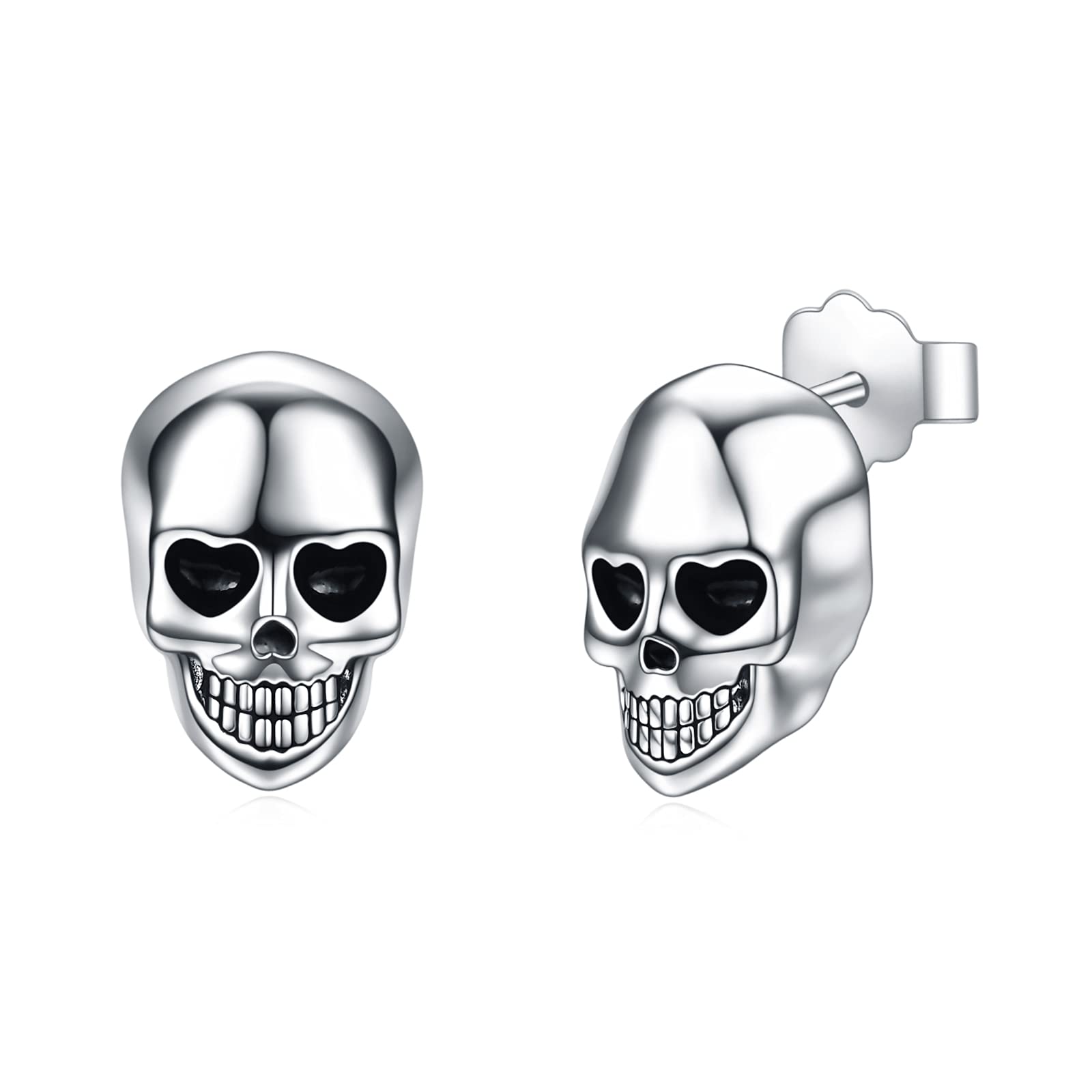 Halloween Gifts for Women 925 Sterling Silver Skull Stud Earrings Halloween Jewellery gifts for Women Girls Men Boys