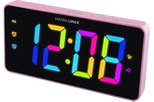 HANNLOMAX HX-160CR PLL FM Radio Alarm Clock, 2.5" LED Display with RGB Color (7 Regular Colors and 4 Dynamic Color Charging M