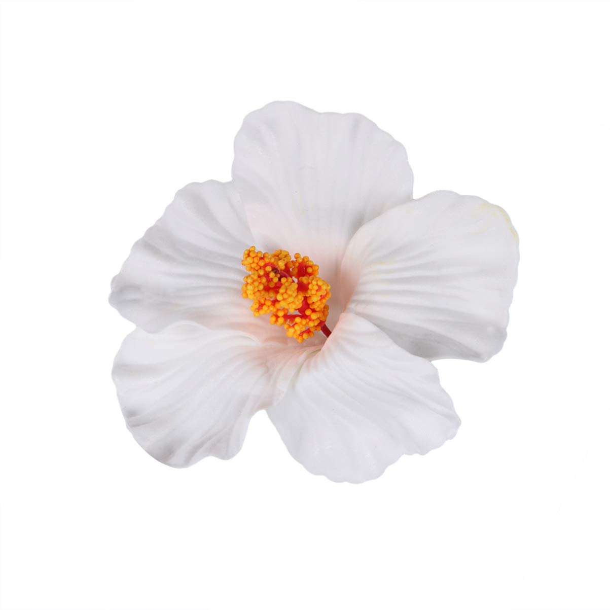 FRCOLOR 10pcs Hibiscus Flowers Hawaiian Flowers Hair Clips Artificial Hawaii Flower Hairpins for Holidays Wedding Party DIY Decorations White