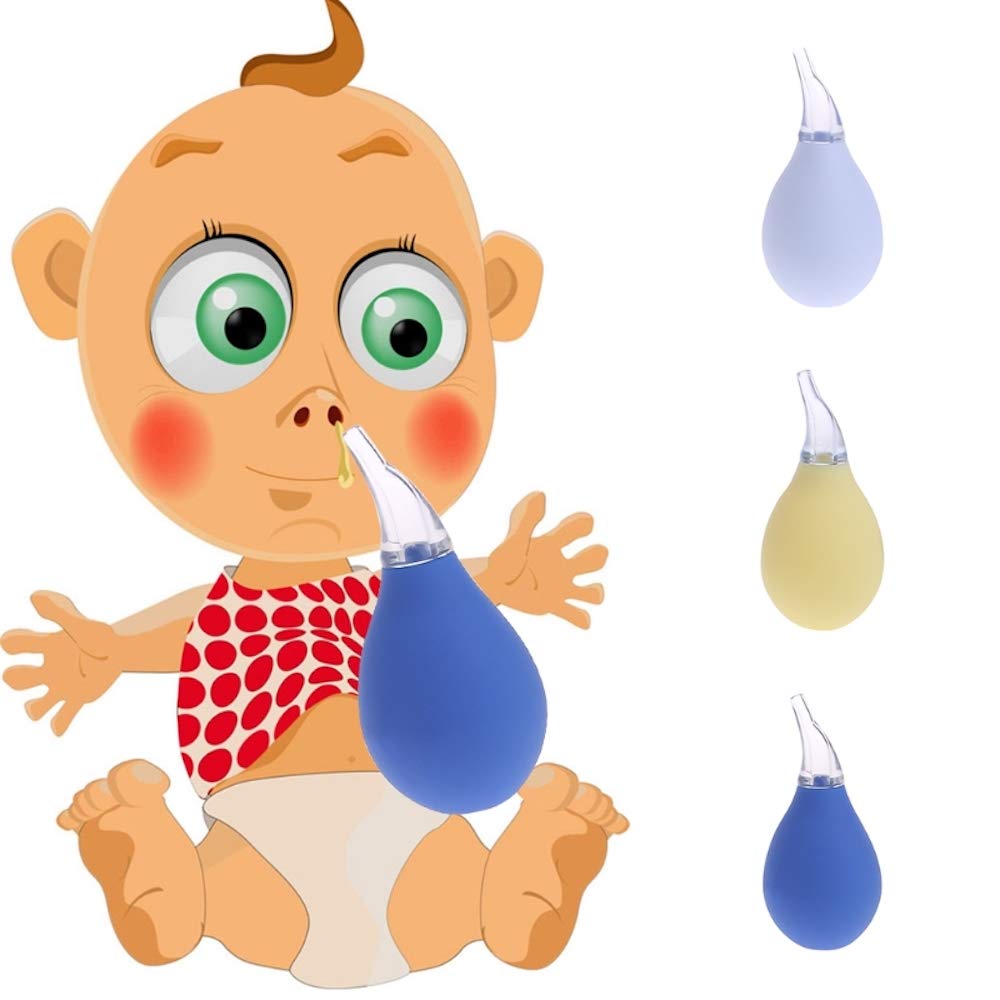 Evwoge 3pcs Nasal Aspirator for Baby Toddlers Nose Cleaner Booger Sucker Remover for Infant Nose Congestion Relief