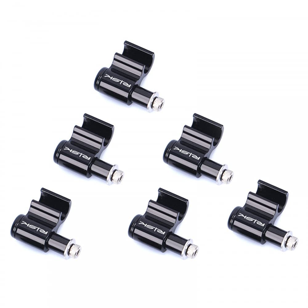 MiOYOOW 6Pcs Bicycle Cable Guide, Aluminum Brake Line Holder, Black