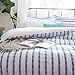 Merryfeel Seersucker Duvet Cover Set,100% Cotton Yarn Dyed Seersucker Textured Duvet Cover Set,3 Pieces Bedding Set - King Navy