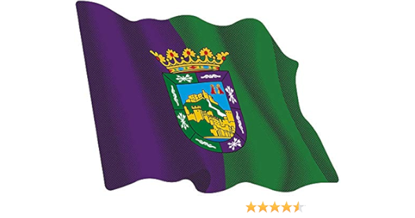 Artimagen Pegatina Bandera Ondeante Málaga 80x60 mm.