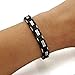 Trendsmax 8mm Stainless Steel Mens Bracelet Flat Byzantine Chain Silver Black Tone Length 7-11 inch