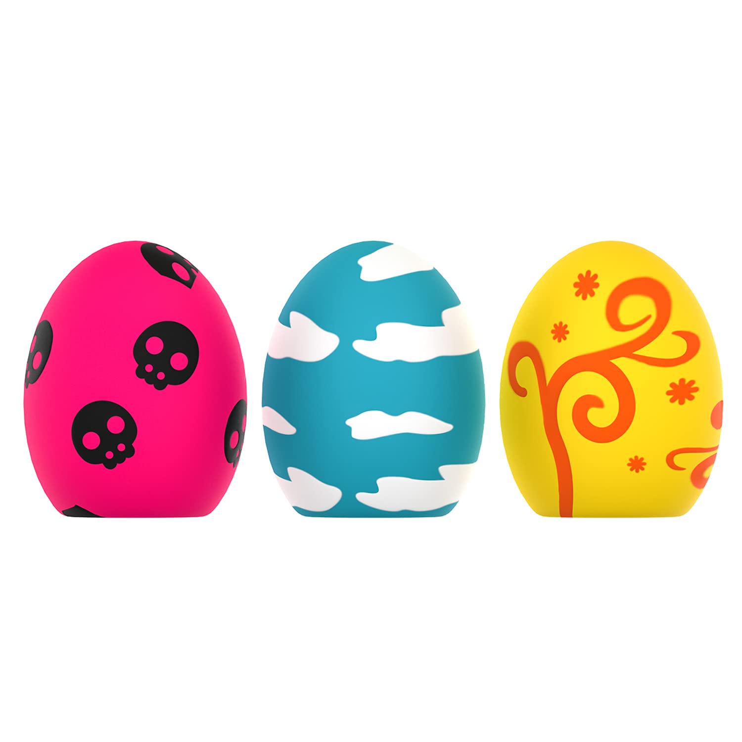 SCHITEC Dog Squeaky Toy, 3 PCS Latex Bouncy Egg Balls with Squeaker for Puppy Small Pet Dogs, Soft Rubber Sound Toys for Interactive Fetch Play (3 Pack - B)