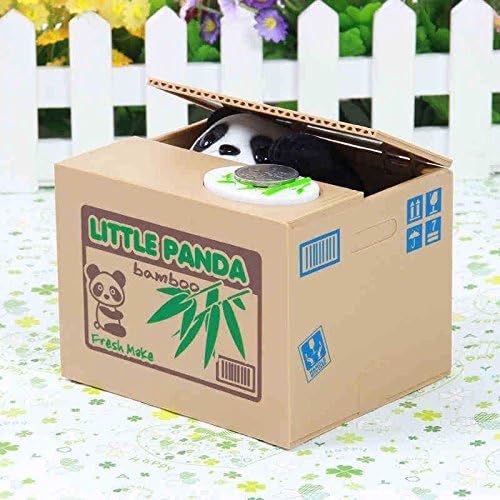 HmiL-U Stealing Coin Money Box Automatic Stealing Coin Cent Penny Cat Piggy Bank With Voice Christmas/Birthday Gift for Kids Child (Panda) - Image 4