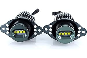 ICBEAMER LED Angel Eyes Halo Ring Marker Light, Color: White, Compatible for BMW 2006-08 E90 3 Series Xenon Trim & 2009-12 3 Series LCI Standard Halogen Trim 12V 20W, Replace OEM Factory Light Bulbs