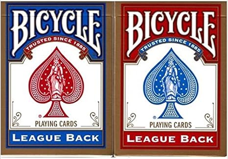 Caja de barajas BICYCLE League back (6 Rojo / 6 Azul): Amazon.es: Juguetes y juegos
