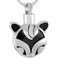 Collana In Acciaio Color Argento Con Ciondolo A Urna Per Ceneri Di Cavallo, Gatto O Cane - Ricordo Funerale Per Animali