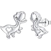 Sterling Silver Dinosaur/Turtle/Sheep/Dragonfly/Panda/Bunny/Mushroom/Cat/Spider Stud Earrings Animal Earring Hypoallergenic Jewelry Gifts for Women Sister Daughter